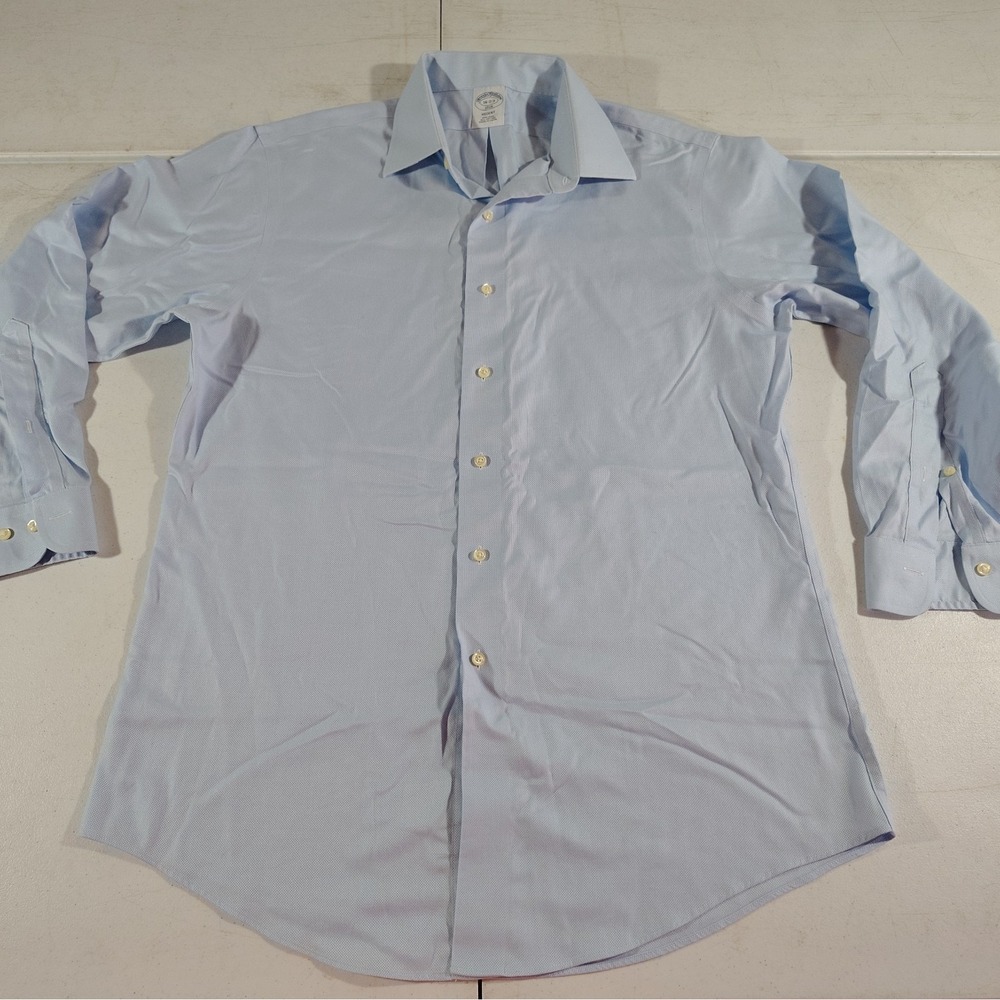 Brooks Brothers Regent Dress Shirt Men 16 2/3 Blue City Classic Work Oxford